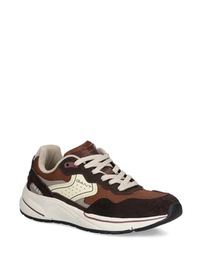 Gant Jaybro Panelled Lace-up Sneakers In Brown
