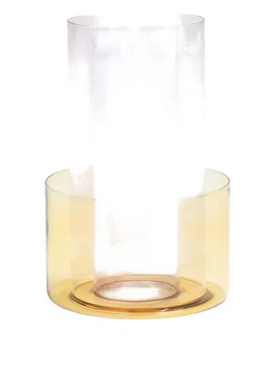 &k Amsterdam Cylindrical Tiered Vase In Yellow