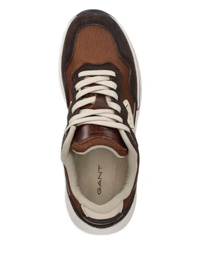 Gant Jaybro Panelled Lace-up Sneakers In Brown