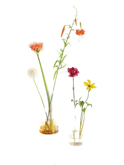 &k Amsterdam Cylindrical Tiered Vase In Yellow