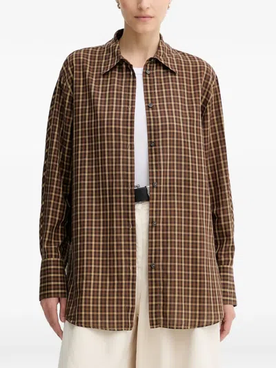 Marc O'polo Checked-pattern Shirt In Brown
