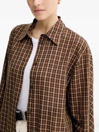 Marc O'polo Checked-pattern Shirt In Brown