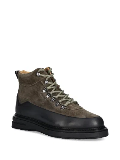Gant Lace-up Panelled Boots In Animal Print