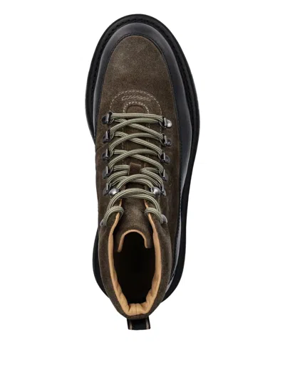 Gant Lace-up Panelled Boots In Animal Print