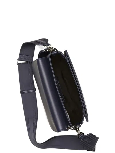 Marc O'polo Crescent-shaped Leather Shoulder Bag In Blue