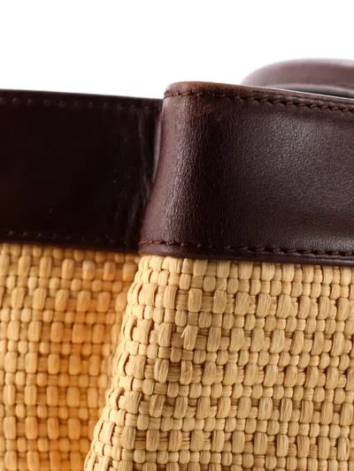 Pre-owned Chanel Cc Raffia Large Tote Bag In Brown