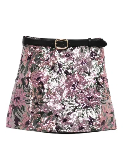 亮片束腰迷你半身裙