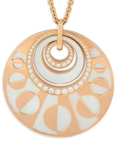Pre-owned Bvlgari Intarsio Pendant Necklace In Pink