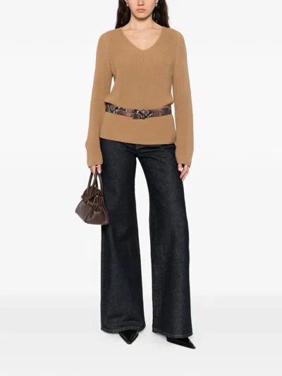 Marc O'polo V-neck Knitted Sweater In Multi