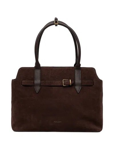 Marc O'polo Large Buckle-strap Tote Bag In Brown