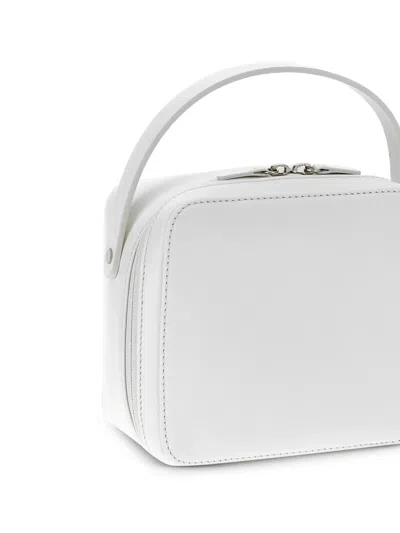 Auralee Small Rectangular Leather Travel Handbag In White