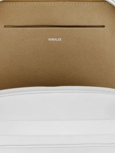 Auralee Small Rectangular Leather Travel Handbag In White