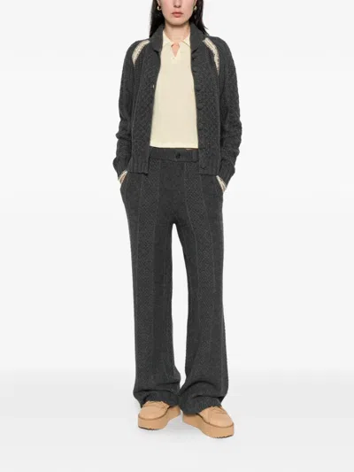 Guest In Residence Cable Marlowe Cardigan In Brown