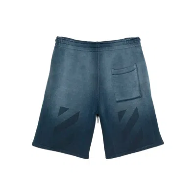 Off-white Laundry Diag Skate Sweatshorts In Blue