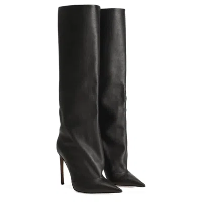 Dolce & Gabbana Black Calf Leather Boots In Black