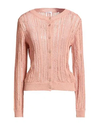 Peserico Easy Woman Cardigan Salmon Pink Size 6 Viscose, Polyester In Pink