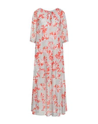 Rosso35 Woman Maxi Dress Tomato Red Size 6 Cotton In Multi