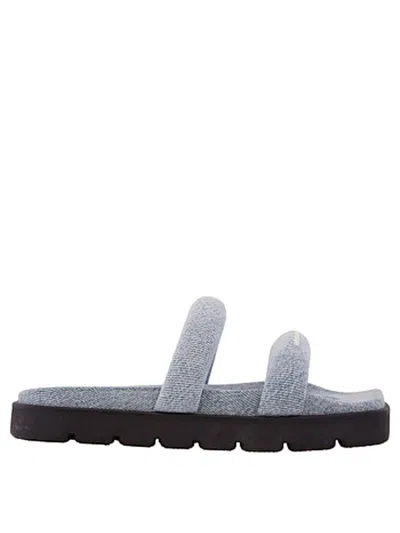 Alexander Wang Jay Flatform Denim Sandals In Multi