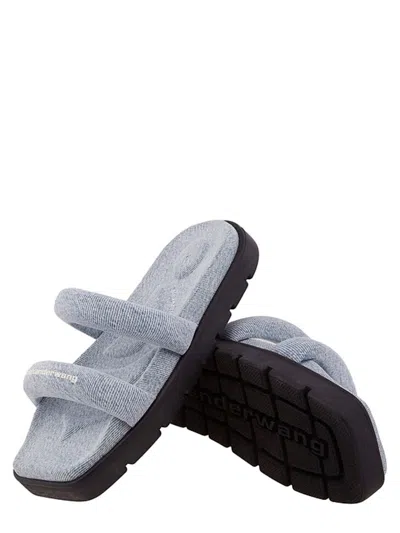 Alexander Wang Jay Flatform Denim Sandals In Multi