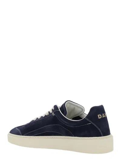 Dsquared2 Blue Low Top Sneakers With Logo Patch On The Tongue And Logo Lettering On The Heel In Suede Man In Multi