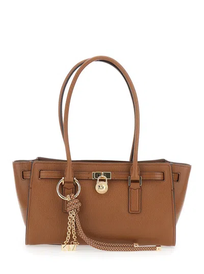 Michael Kors Hamilton Moderne Sm Ew Shoulder Tote In Brown