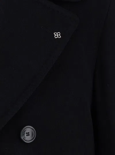 Tagliatore Arden Black Double-breasted Coat With Notched Revers In Wool And Cashmere Man In Black