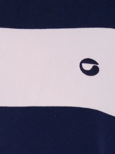 Coperni Striped Polo Long Dress Woman Navy E Pink In Multi