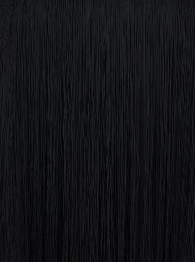 Merci Black Dress With Round Neckline And Fringes Applied To The Front And Back In Fabric Woman In Black