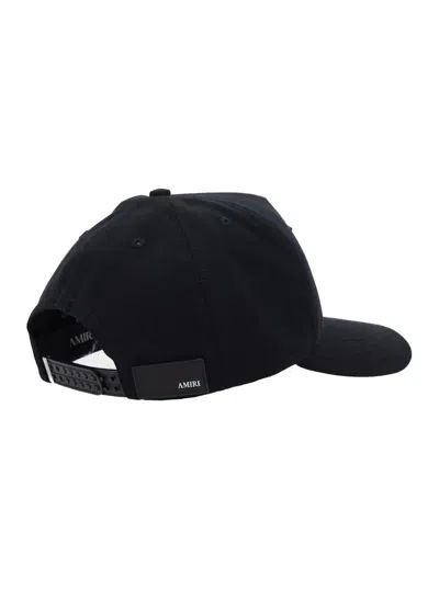 Amiri Men Black Baseball Cap With Logo On Front And Side In Cotton Man In Black