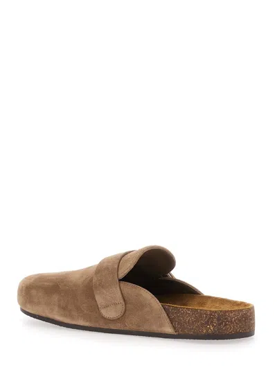 Tory Burch Mellow Suede Slippers Flat Sole In Brown