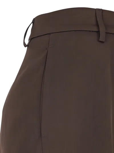 Plain Satin Blazer In Brown