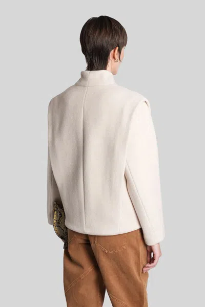 Isabel Marant Cotton Blazer With High Collar And Long Sleeves In Neutral