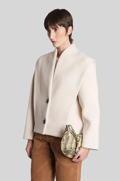 Isabel Marant Cotton Blazer With High Collar And Long Sleeves In Neutral