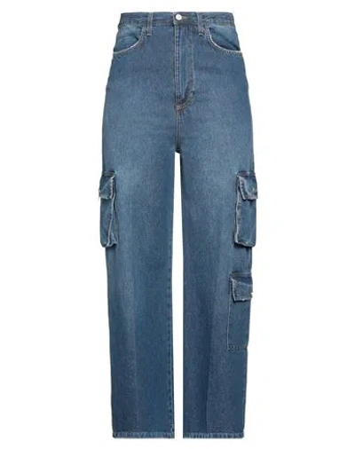 Merci Italia Woman Jeans Blue Size 32 Cotton In Blue