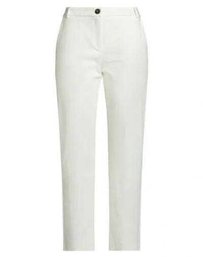 Emme By Marella Woman Pants Cream Size 4 Cotton, Polyamide, Elastane In White