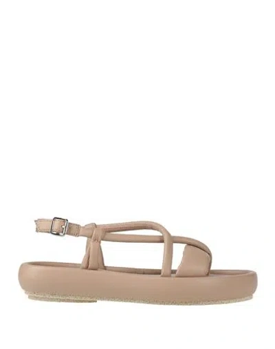 Patrizia Bonfanti Woman Sandals Sand Size 11 Leather In Nude