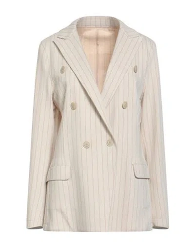 Eleventy Woman Blazer Ivory Size 4 Wool, Cotton In Neutral