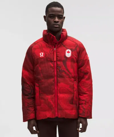 Lululemon Team Canada Men's Wunder Puff Translucent 600-down-fill Jacket In Red