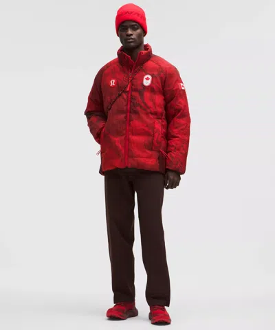 Lululemon Team Canada Men's Wunder Puff Translucent 600-down-fill Jacket In Red
