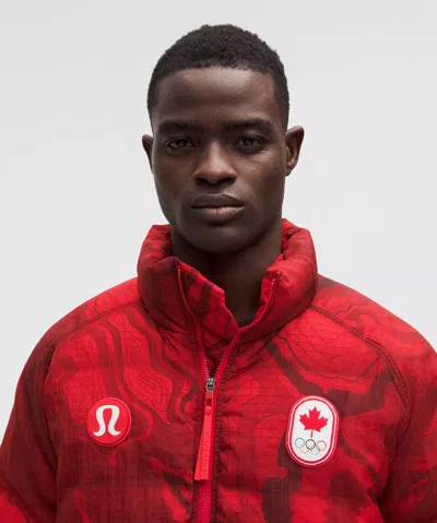 Lululemon Team Canada Men's Wunder Puff Translucent 600-down-fill Jacket In Red