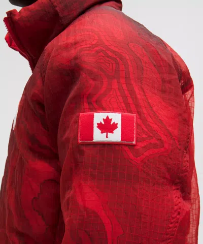 Lululemon Team Canada Men's Wunder Puff Translucent 600-down-fill Jacket In Red