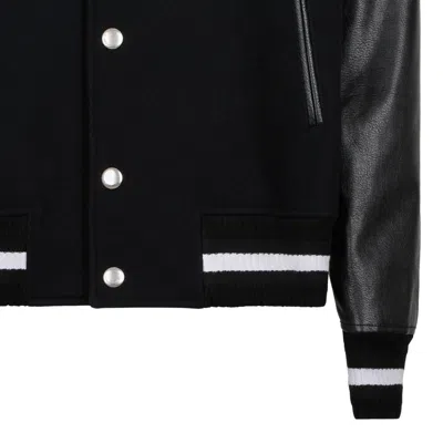 Givenchy Men Black Jacket With 4g Motif On Front In Wool And Tech Fabric Blend Man