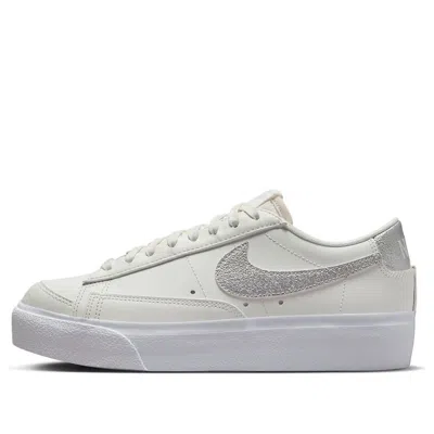 Nike (wmns)  Blazer Low Platform 'summit White Sail White Metallic Silver' In White