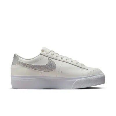 Nike (wmns)  Blazer Low Platform 'summit White Sail White Metallic Silver' In White