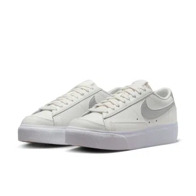 Nike (wmns)  Blazer Low Platform 'summit White Sail White Metallic Silver' In White