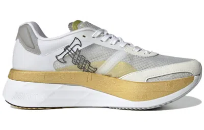 Adidas Originals (wmns) Adidas Adizero Boston 10 Tme 'white Gold Metallic' In White
