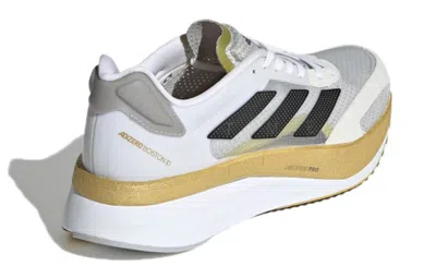 Adidas Originals (wmns) Adidas Adizero Boston 10 Tme 'white Gold Metallic' In White