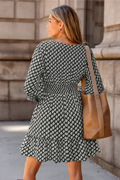 Cupshe Solstice Ornate Mini Dress In Black