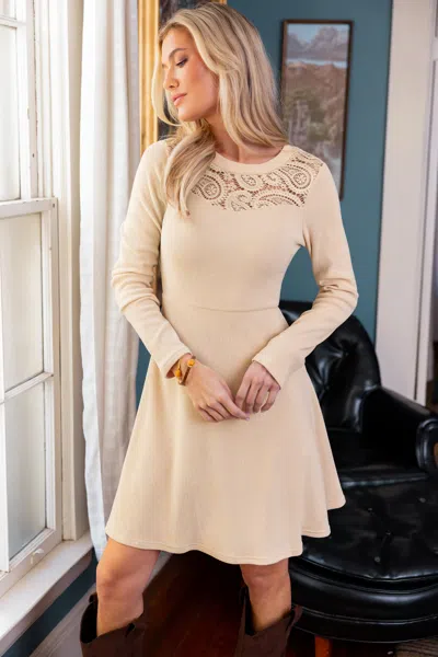 Cupshe Blind Date Beige Mini Dress In Brown