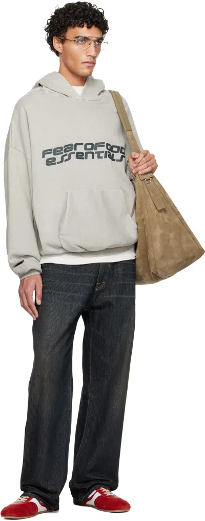 Essentials Gray Holiday Heavy Fleece 90s Hoodie In Multi